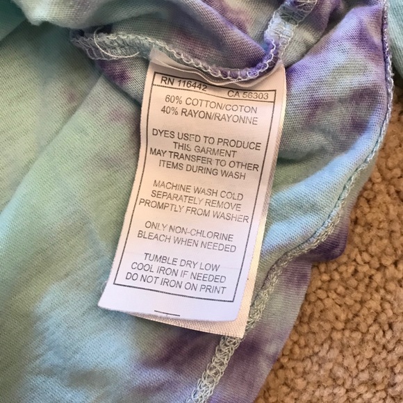 Empyre Tie Dye Crop Tee Womens Size Medium Long Sleeve Blue Purple - Picture 14 of 14
